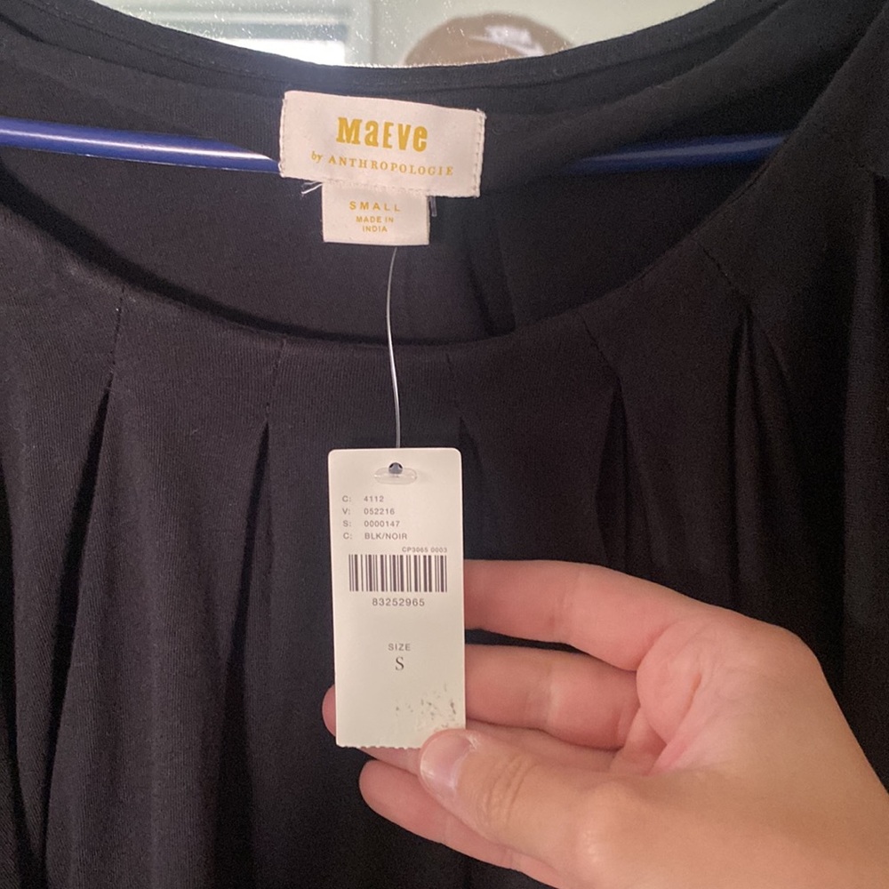 NEW anthropologie Black Maeve Shirt - Picture 2 of 2